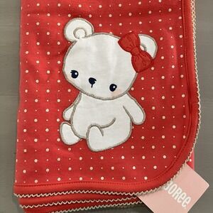 Gymboree NWT Baby Girl Receiving Blanket Bear-y Bear 2014 Pink Polka Dot Nursery